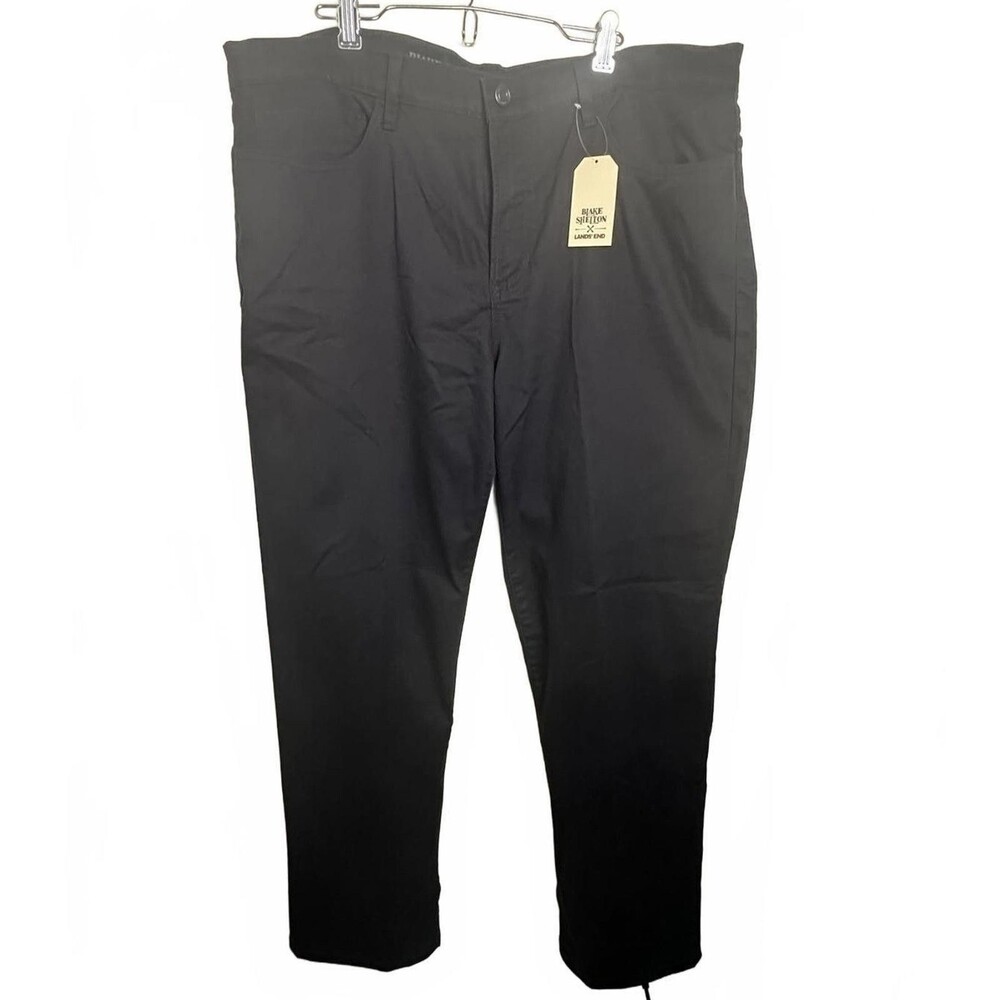 Blake Shelton x Lands' End NWT Men's 38x30 Black Stretch Chino Khaki Pants